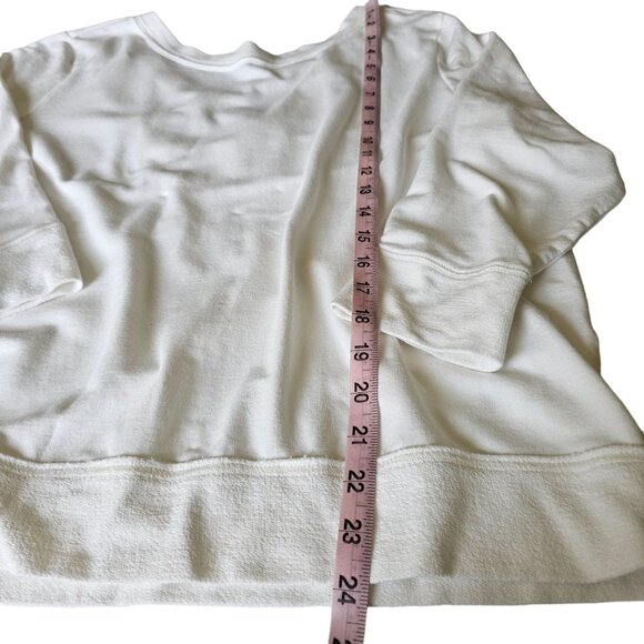 Zenergy by Chico's White V back Sweatshirt Top Stitching detail size 2 or 12 - Picture 11 of 12